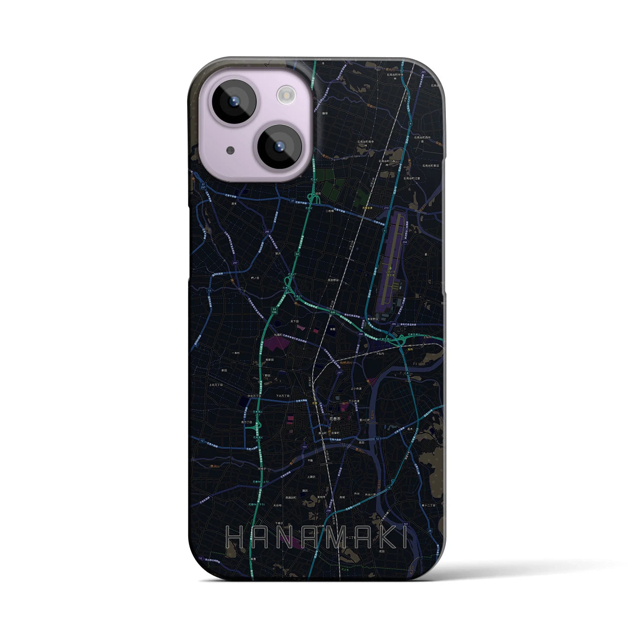 【花巻(岩手県)】地図柄iPhoneケース(バックカバータイプ)