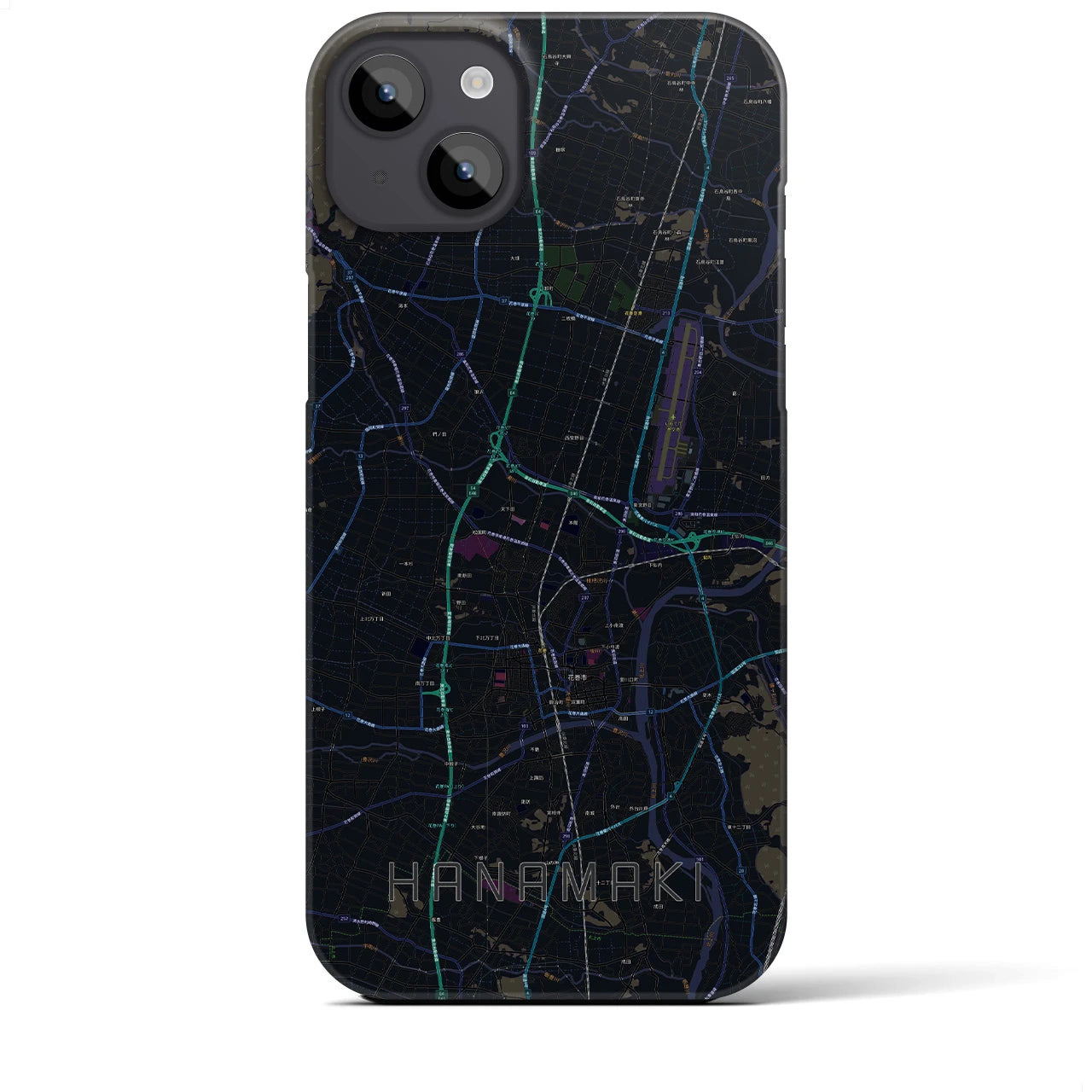 【花巻(岩手県)】地図柄iPhoneケース(バックカバータイプ)