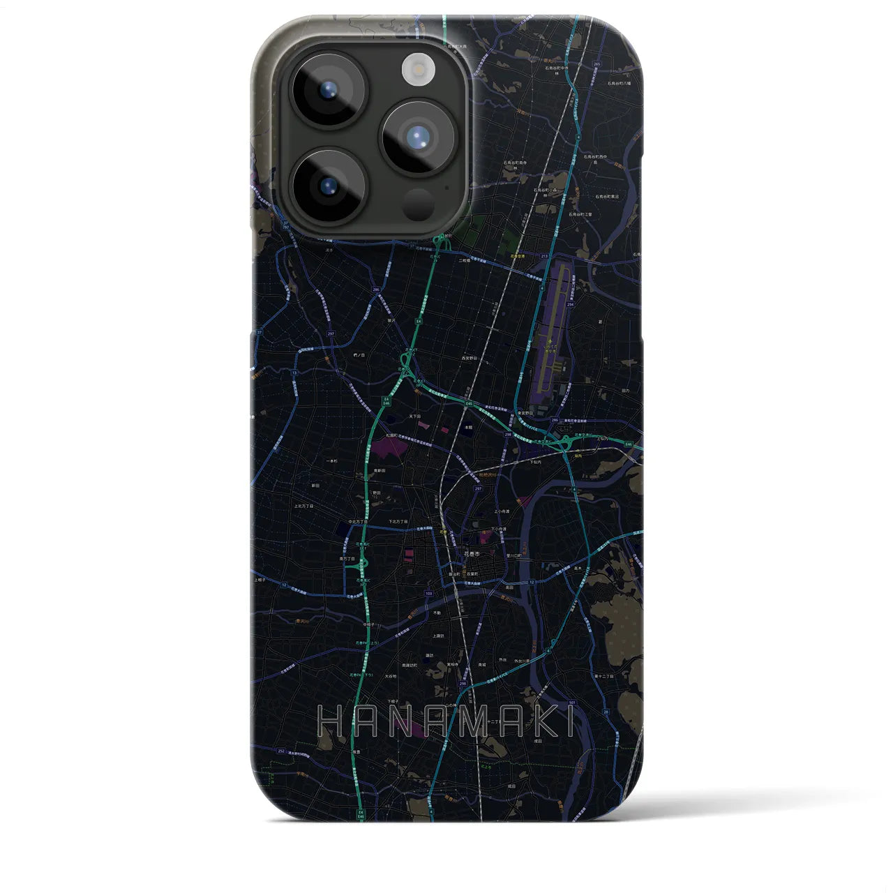 【花巻(岩手県)】地図柄iPhoneケース(バックカバータイプ)