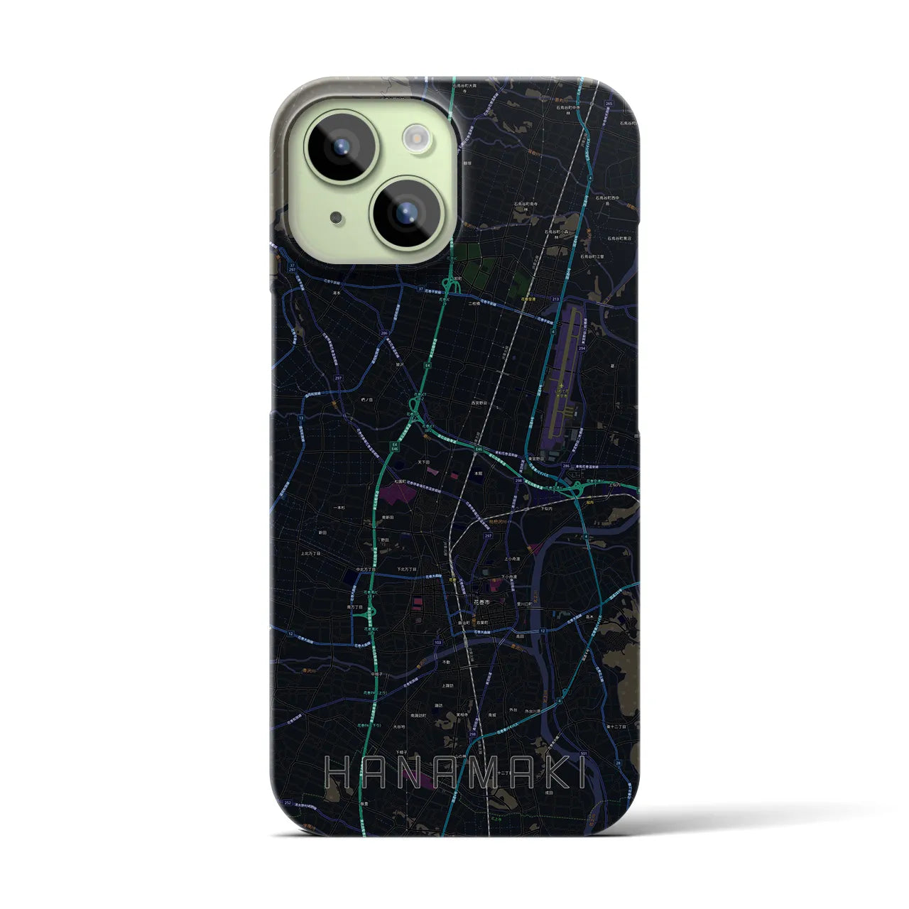 【花巻(岩手県)】地図柄iPhoneケース(バックカバータイプ)