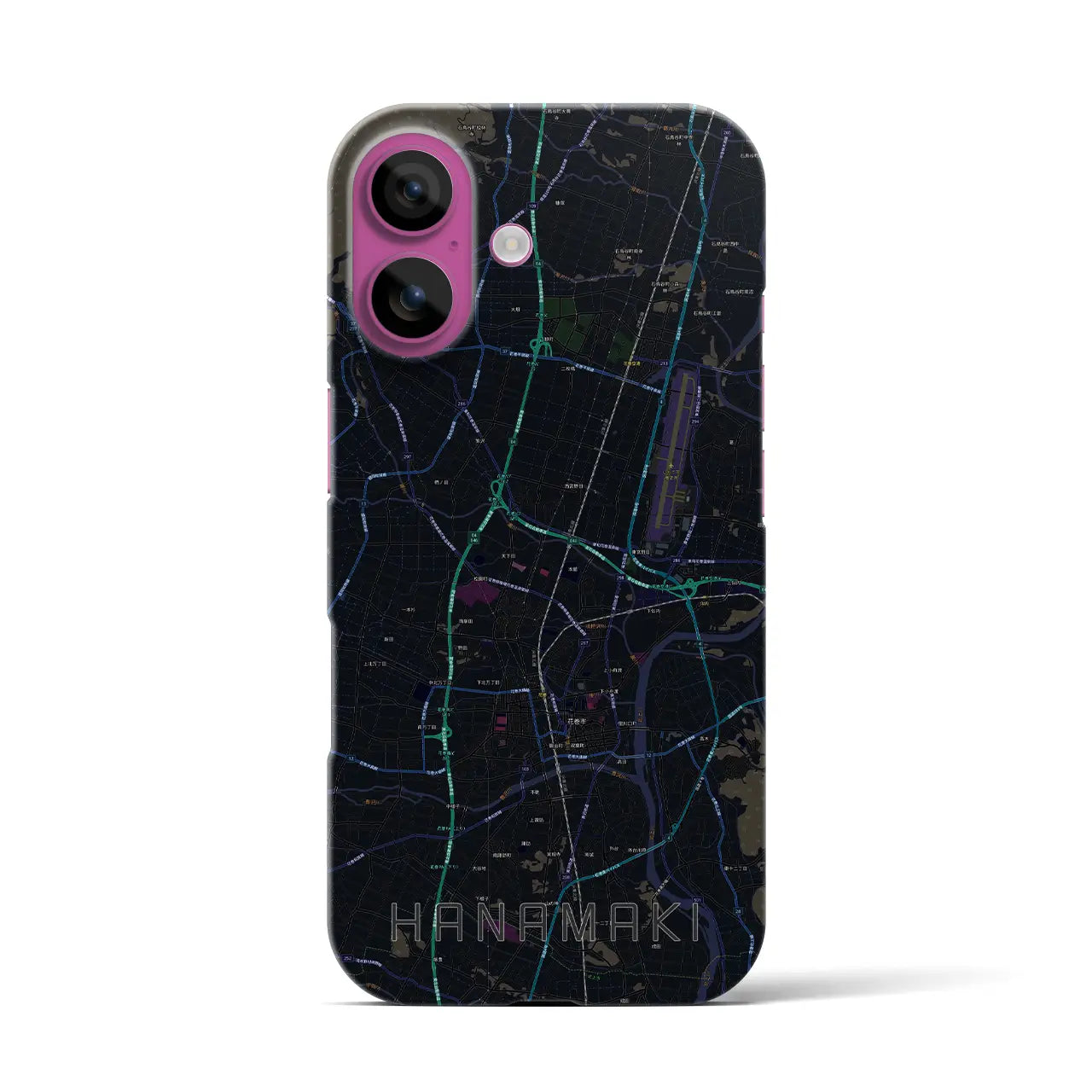 【花巻(岩手県)】地図柄iPhoneケース(バックカバータイプ)