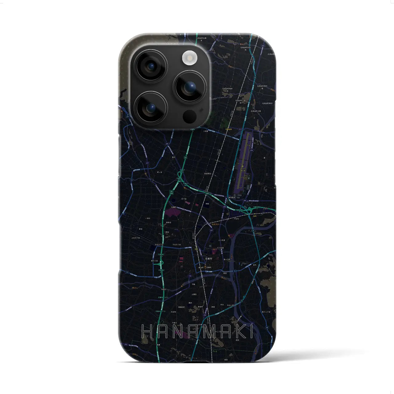 【花巻(岩手県)】地図柄iPhoneケース(バックカバータイプ)