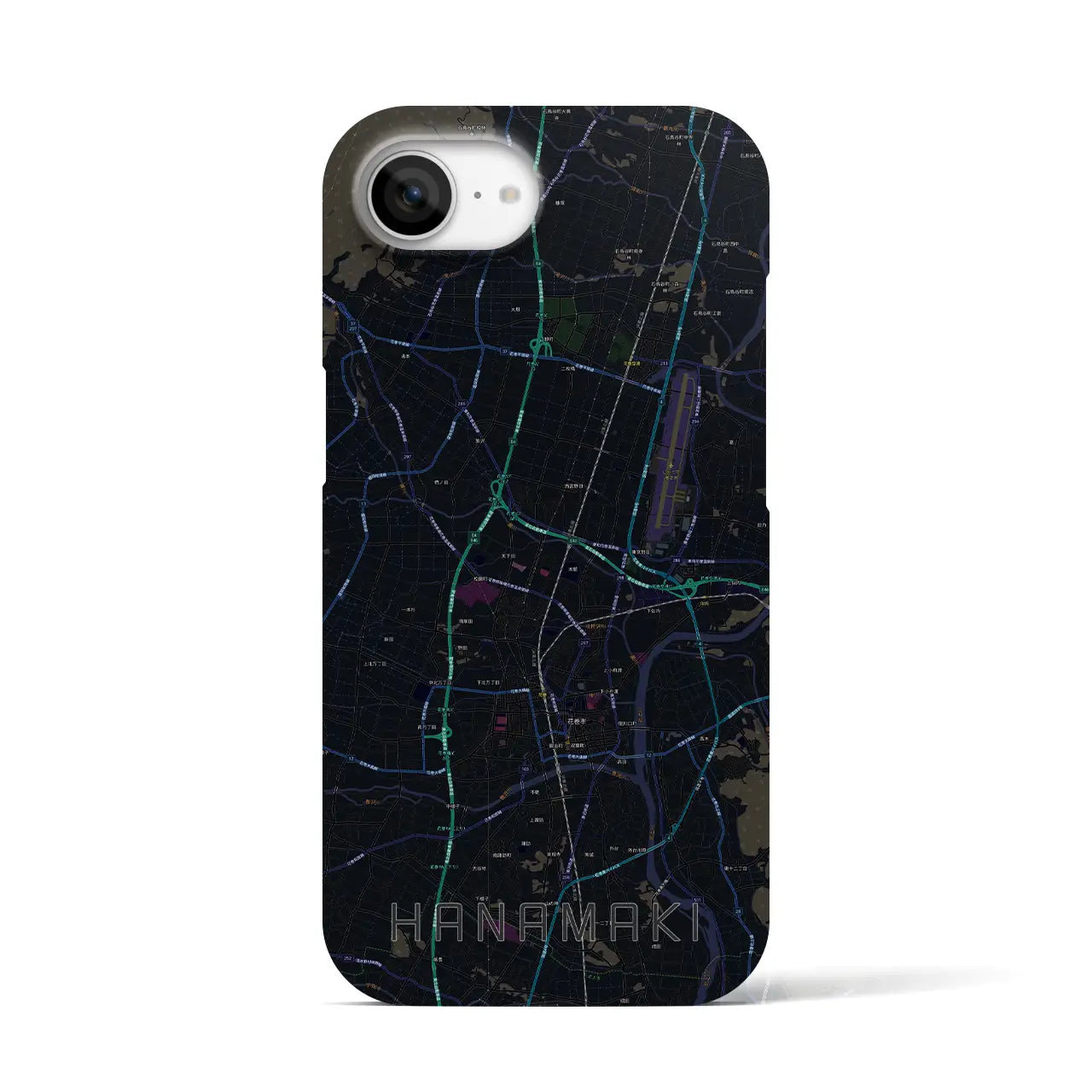 【花巻(岩手県)】地図柄iPhoneケース(バックカバータイプ)