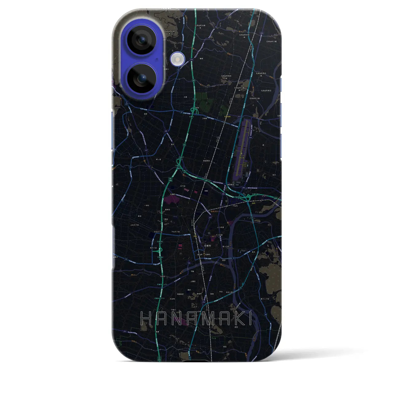 【花巻(岩手県)】地図柄iPhoneケース(バックカバータイプ)