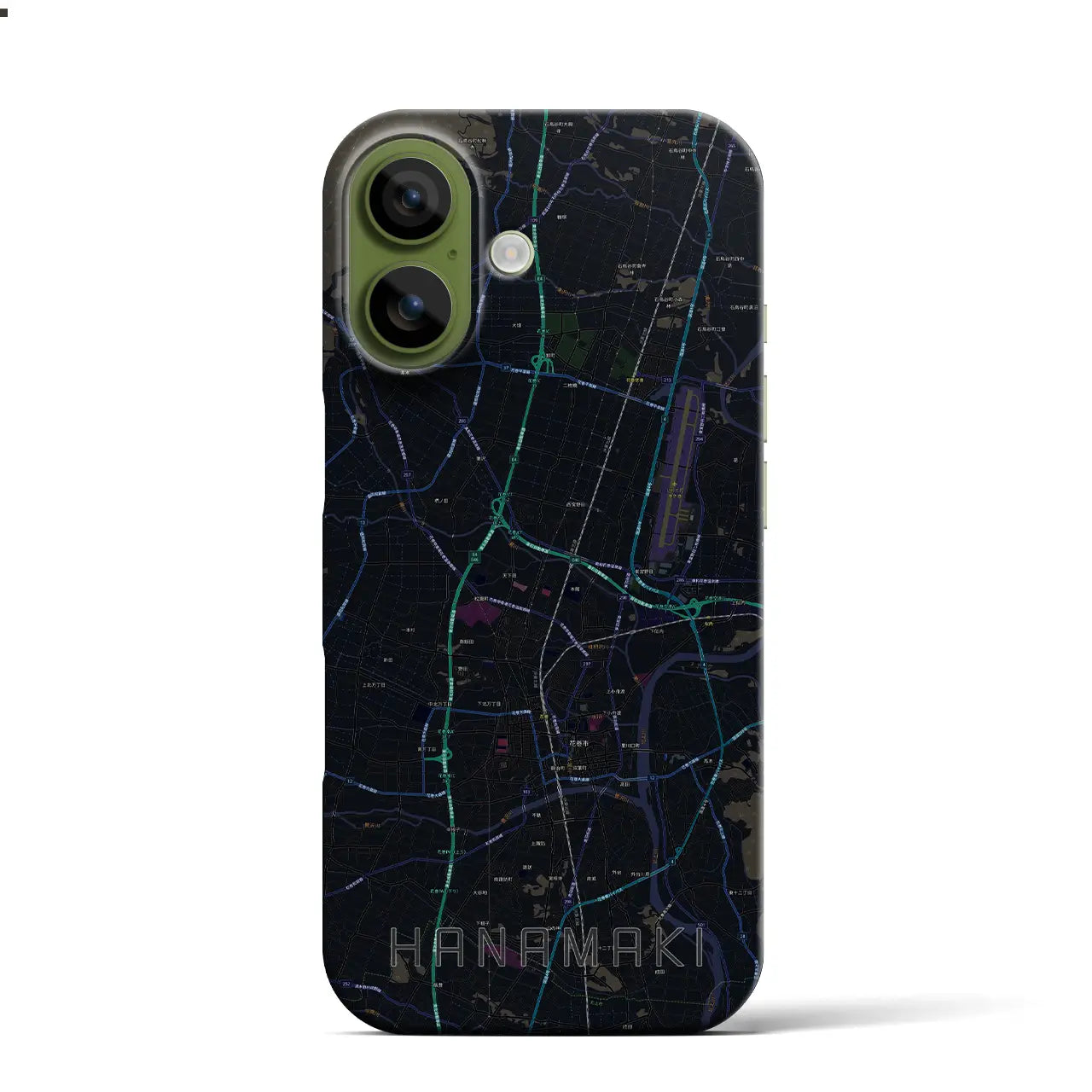 【花巻(岩手県)】地図柄iPhoneケース(バックカバータイプ)