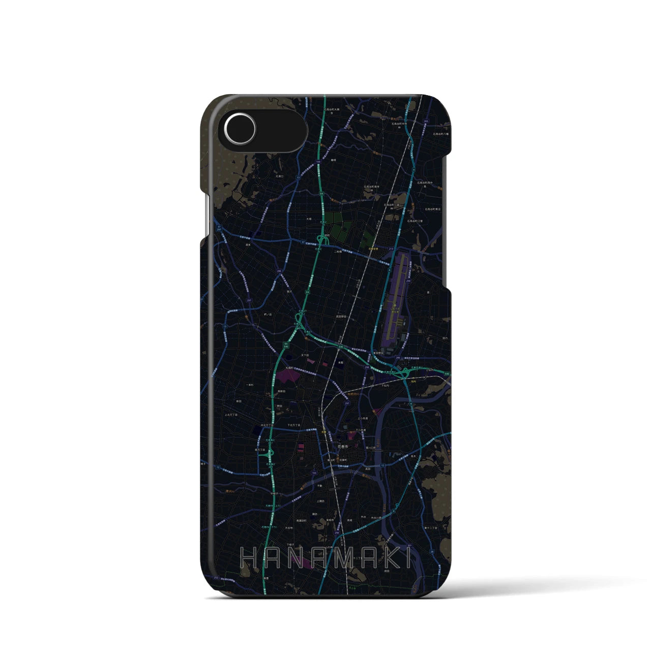 【花巻(岩手県)】地図柄iPhoneケース(バックカバータイプ)