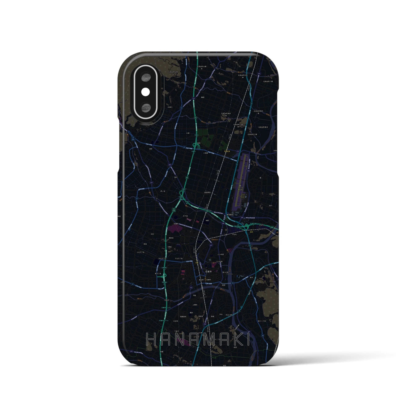 【花巻(岩手県)】地図柄iPhoneケース(バックカバータイプ)