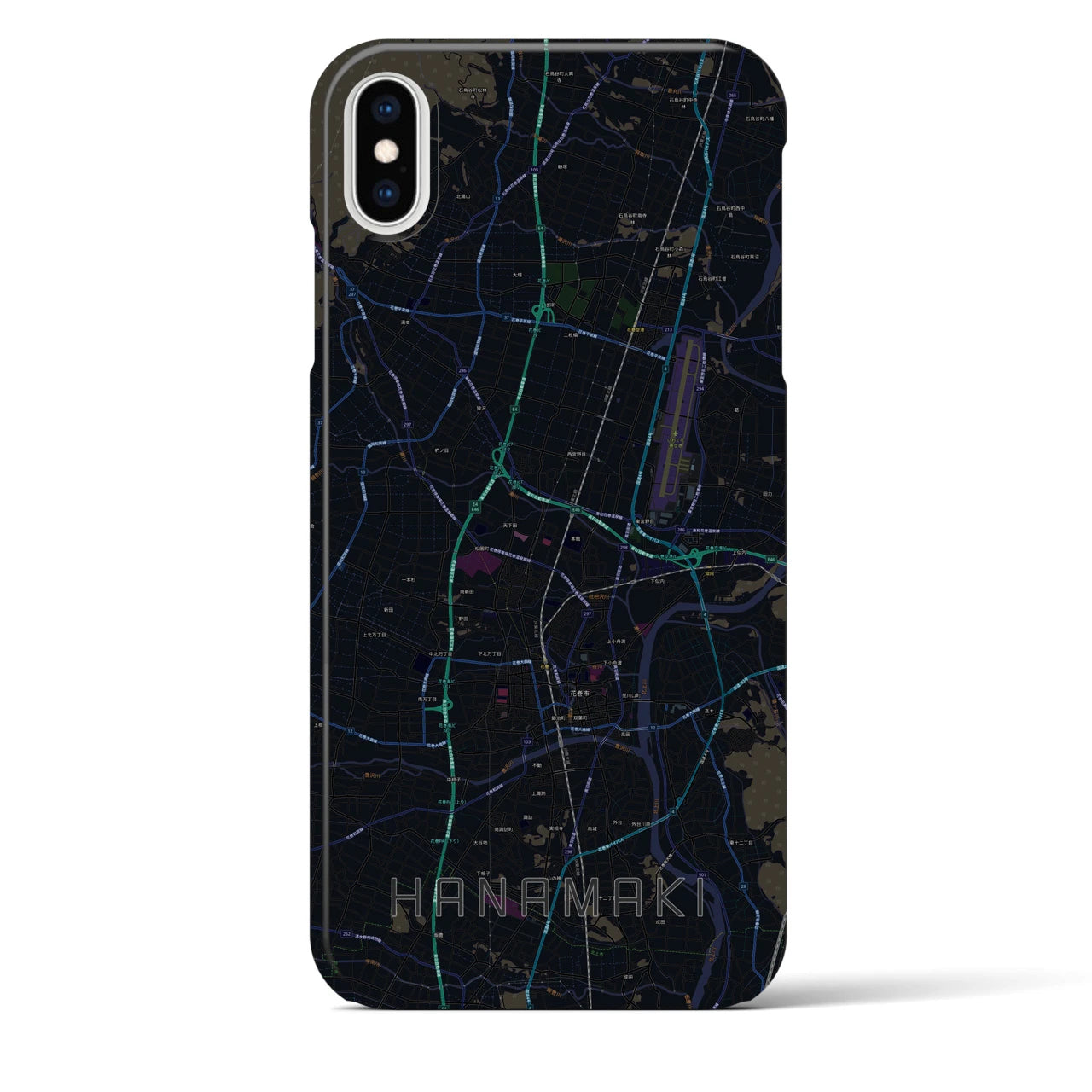 【花巻(岩手県)】地図柄iPhoneケース(バックカバータイプ)