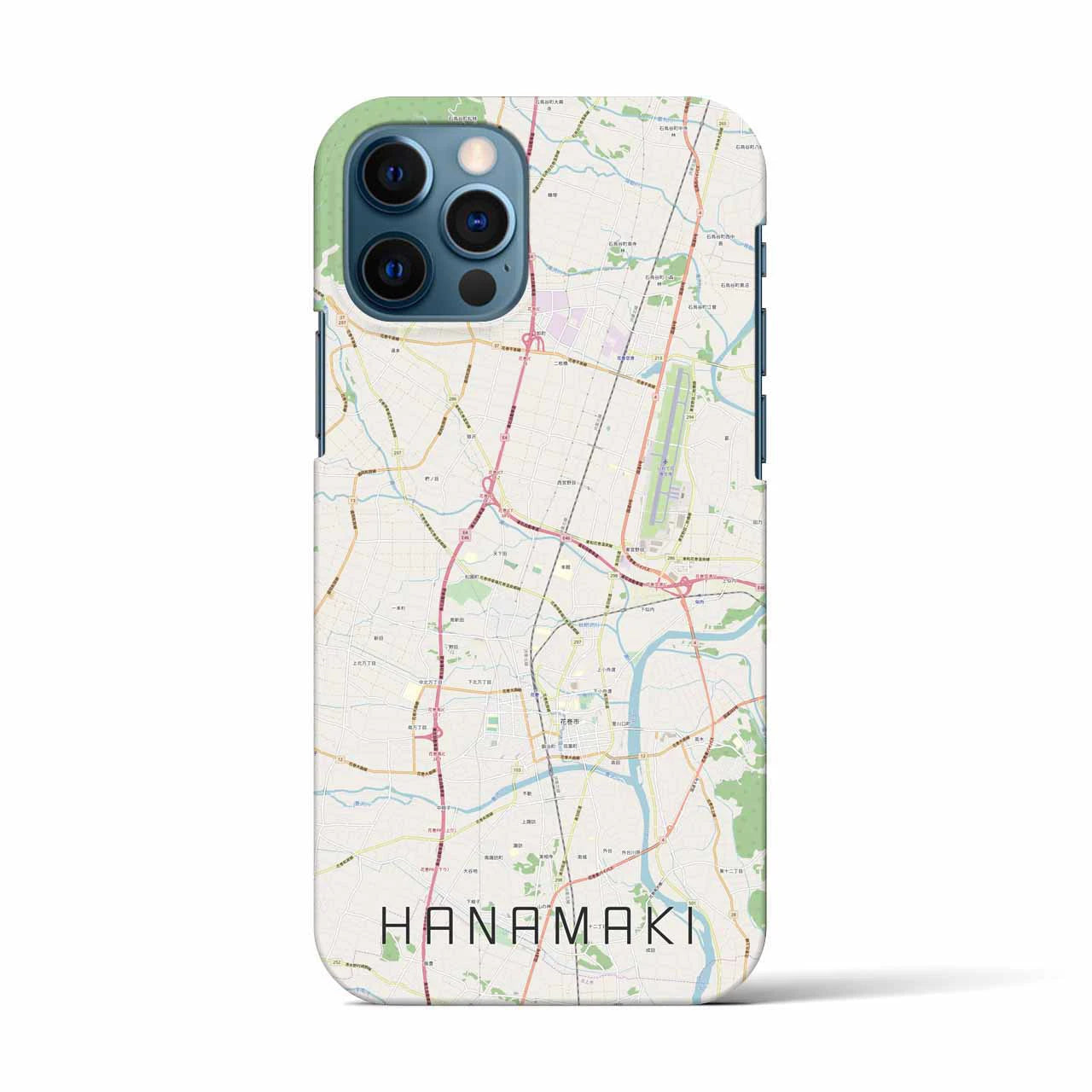 【花巻(岩手県)】地図柄iPhoneケース(バックカバータイプ)