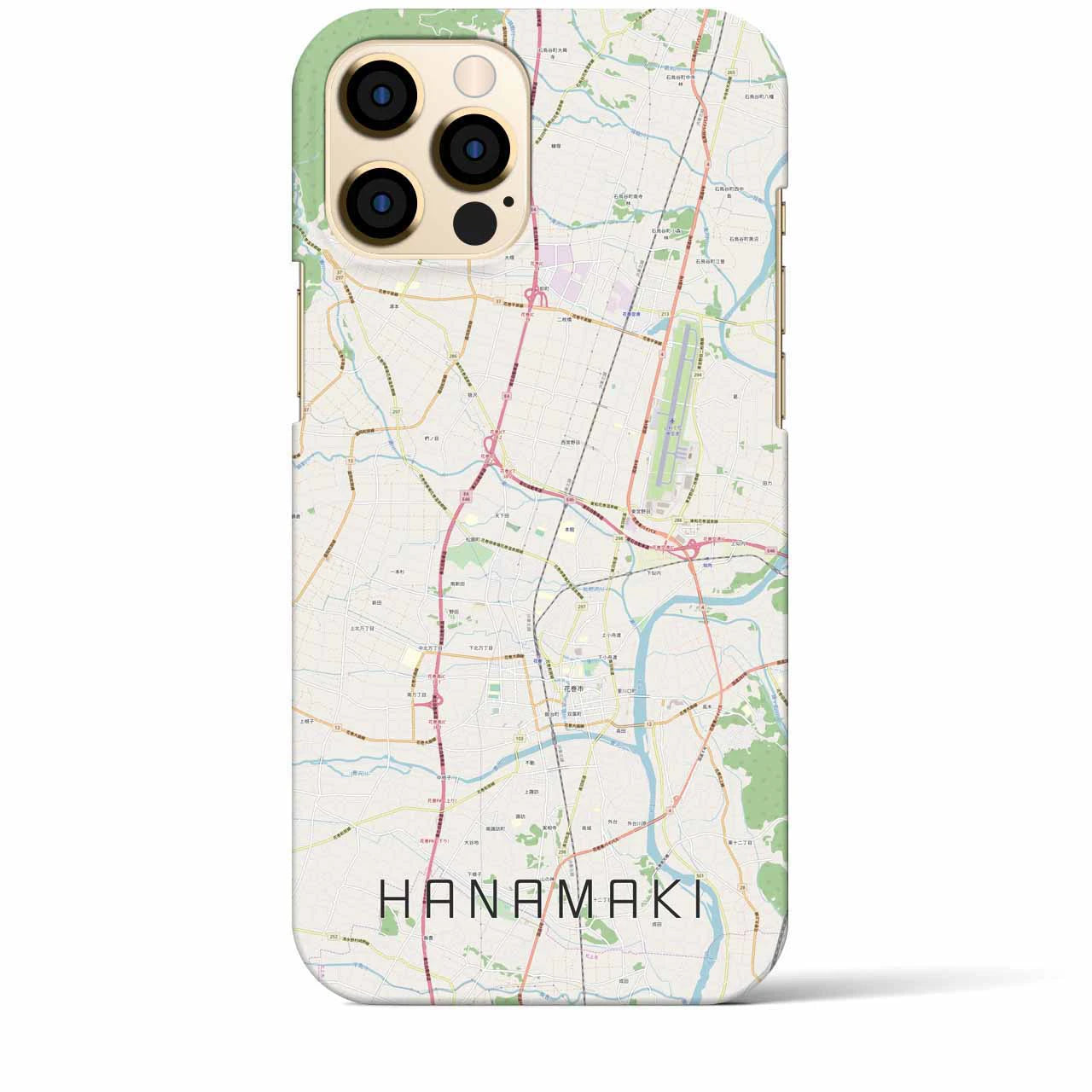 【花巻(岩手県)】地図柄iPhoneケース(バックカバータイプ)