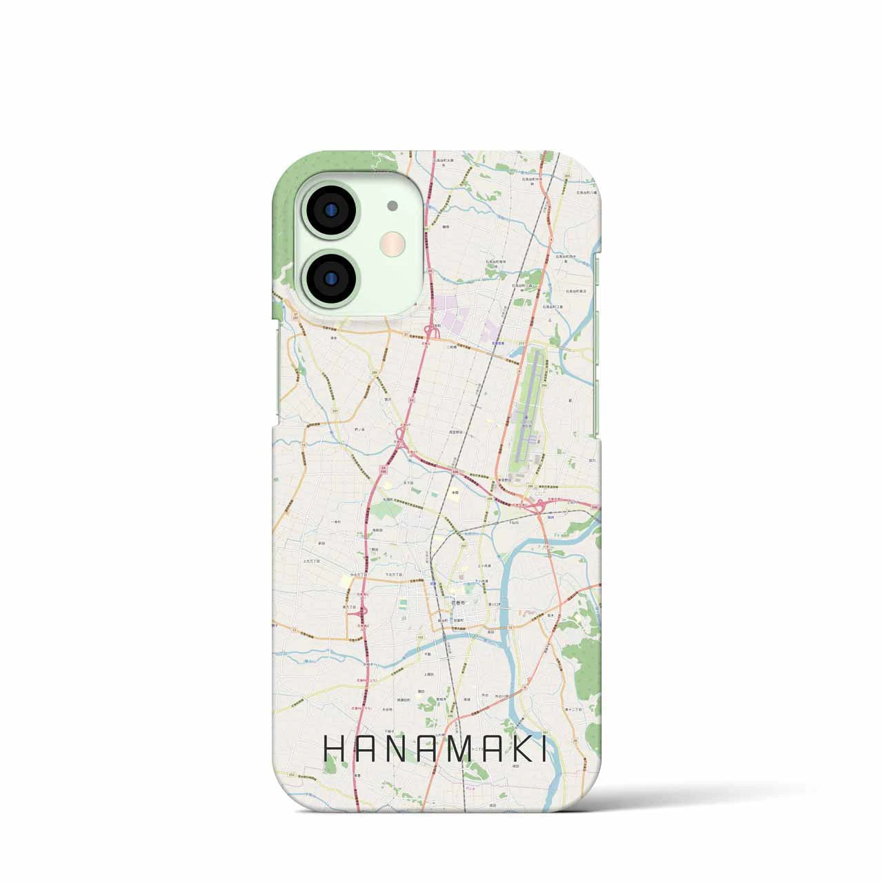 【花巻(岩手県)】地図柄iPhoneケース(バックカバータイプ)