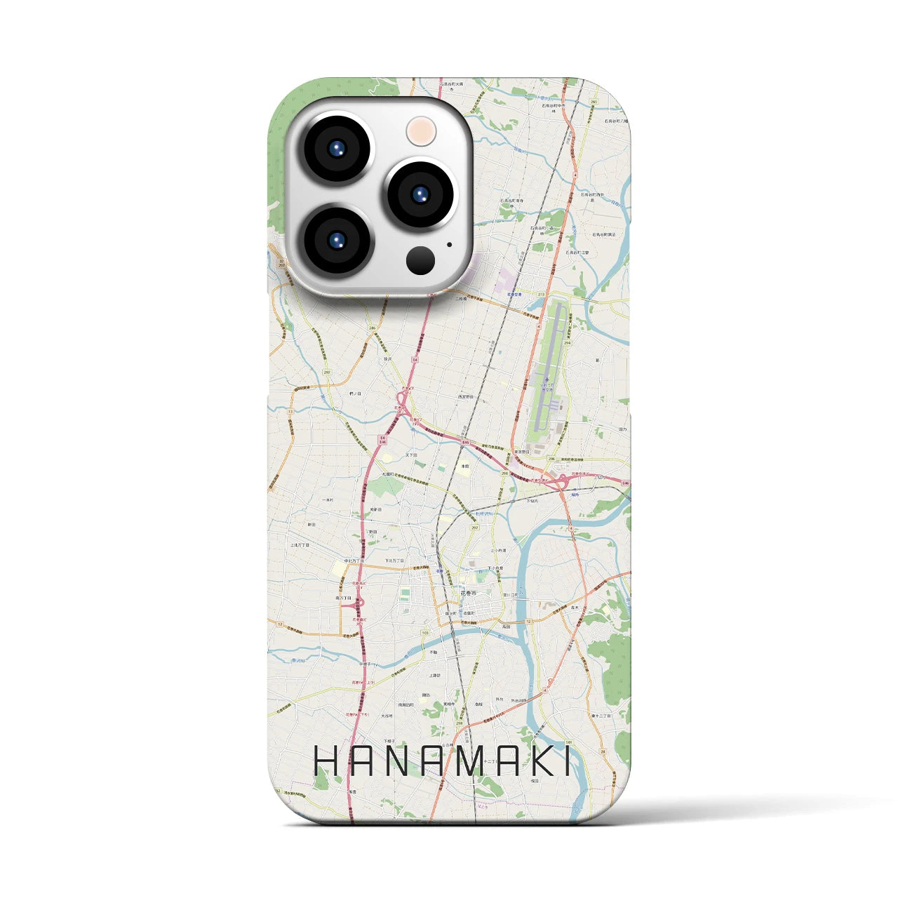 【花巻(岩手県)】地図柄iPhoneケース(バックカバータイプ)