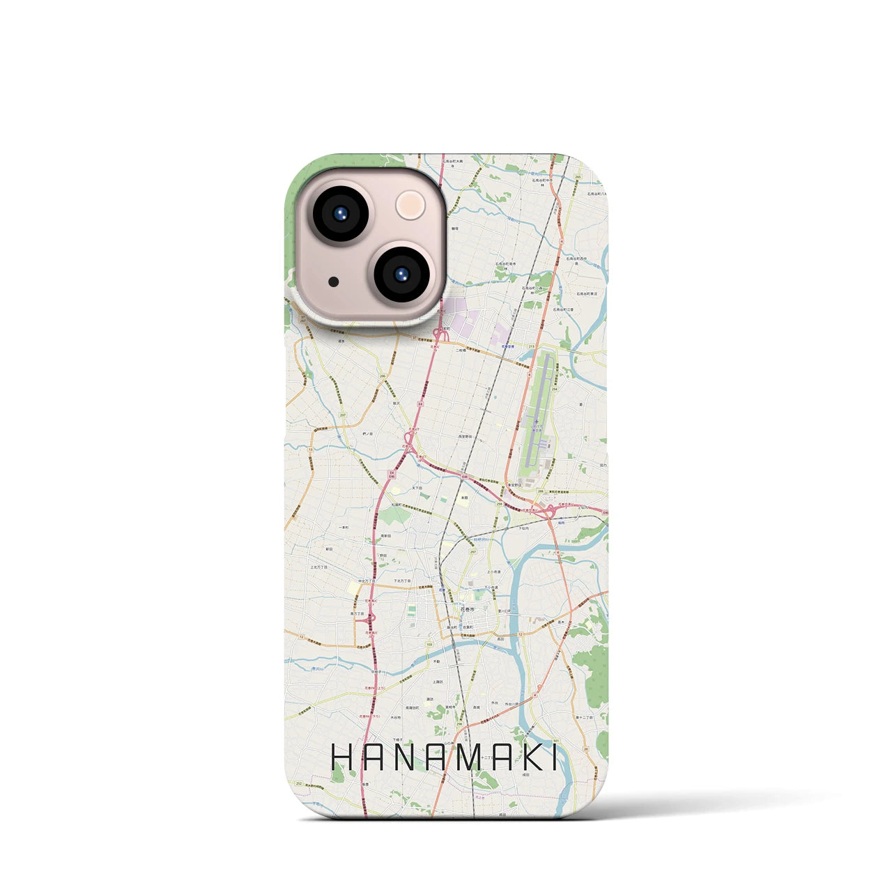 【花巻(岩手県)】地図柄iPhoneケース(バックカバータイプ)