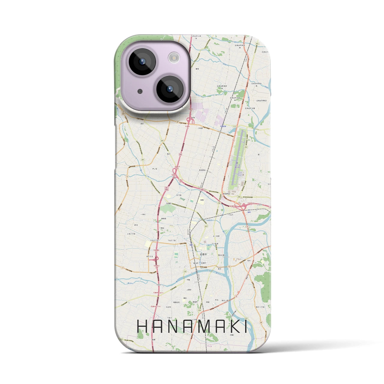 【花巻(岩手県)】地図柄iPhoneケース(バックカバータイプ)