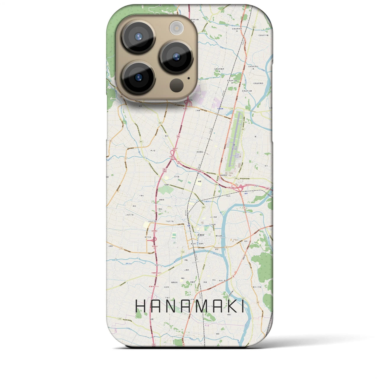 【花巻(岩手県)】地図柄iPhoneケース(バックカバータイプ)