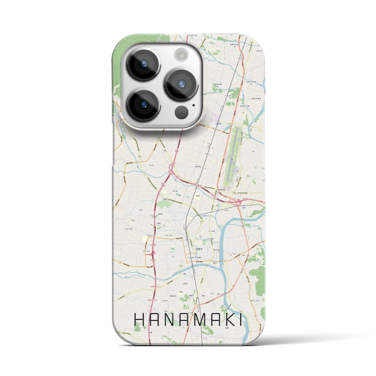【花巻(岩手県)】地図柄iPhoneケース(バックカバータイプ)