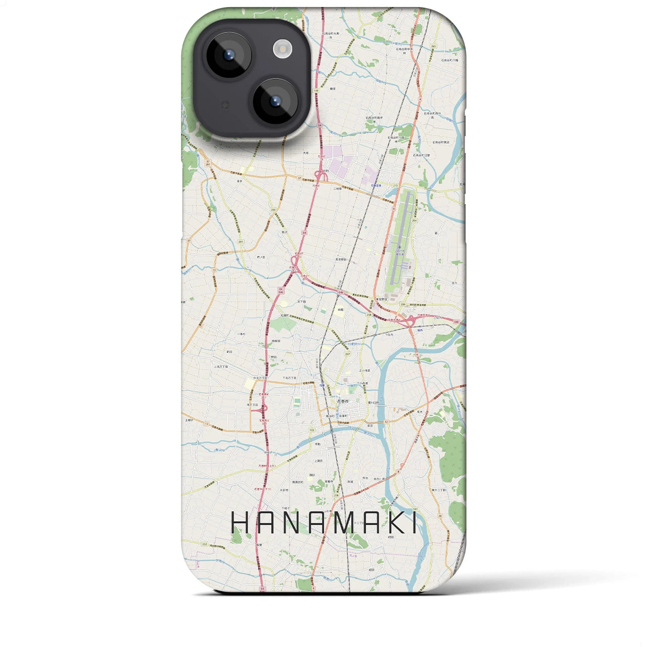 【花巻(岩手県)】地図柄iPhoneケース(バックカバータイプ)