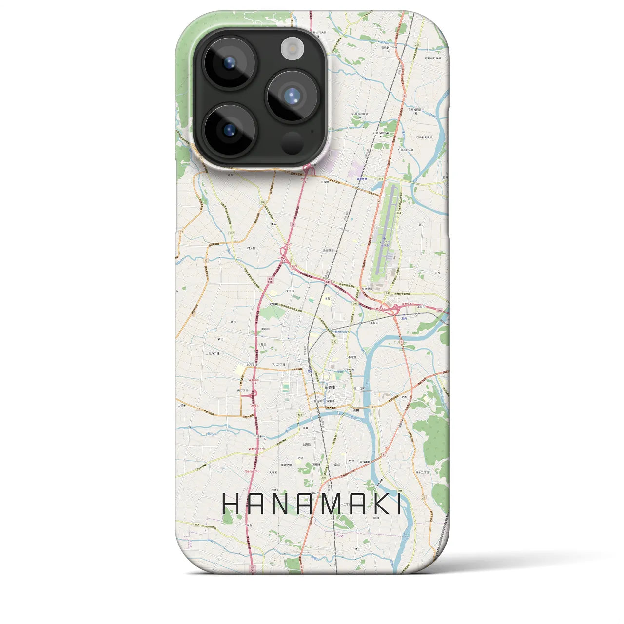 【花巻(岩手県)】地図柄iPhoneケース(バックカバータイプ)
