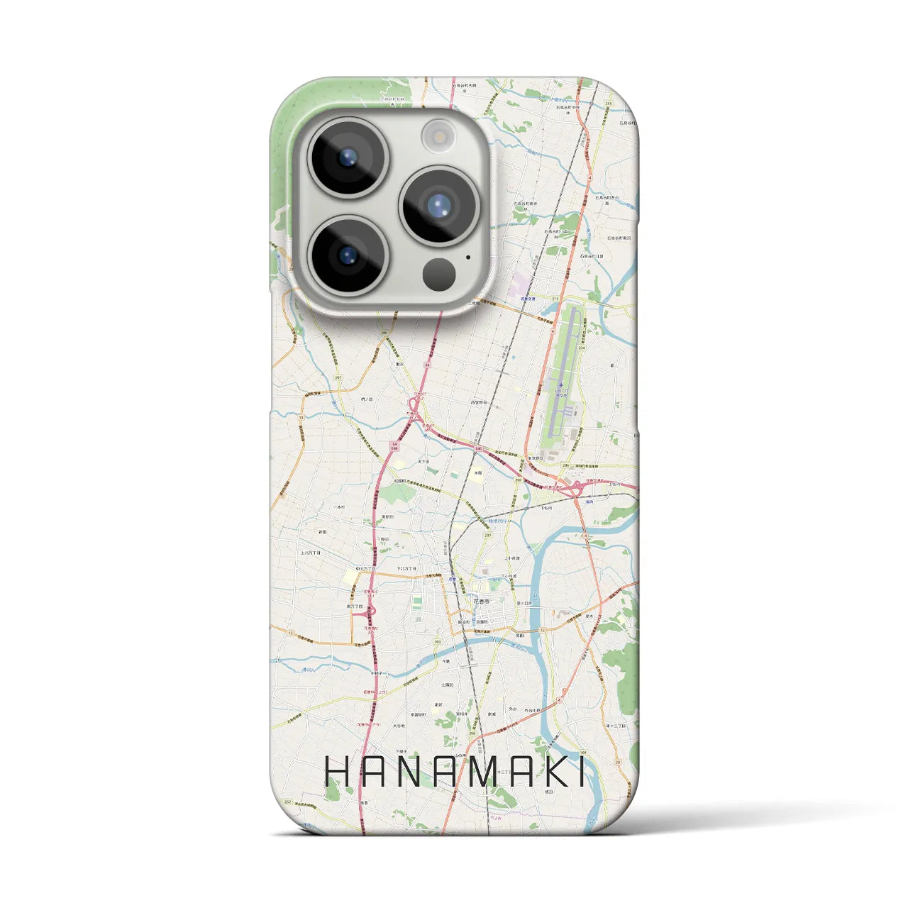 【花巻(岩手県)】地図柄iPhoneケース(バックカバータイプ)