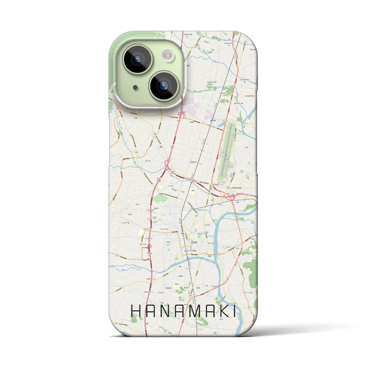 【花巻(岩手県)】地図柄iPhoneケース(バックカバータイプ)