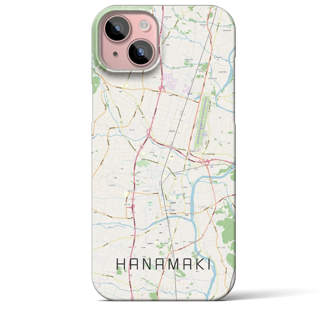 【花巻(岩手県)】地図柄iPhoneケース(バックカバータイプ)