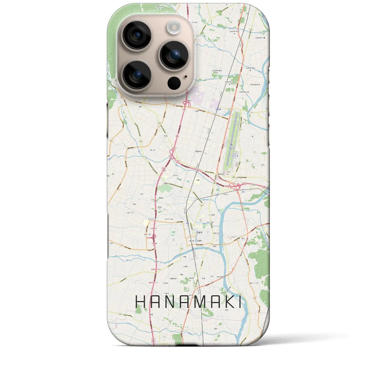 【花巻(岩手県)】地図柄iPhoneケース(バックカバータイプ)