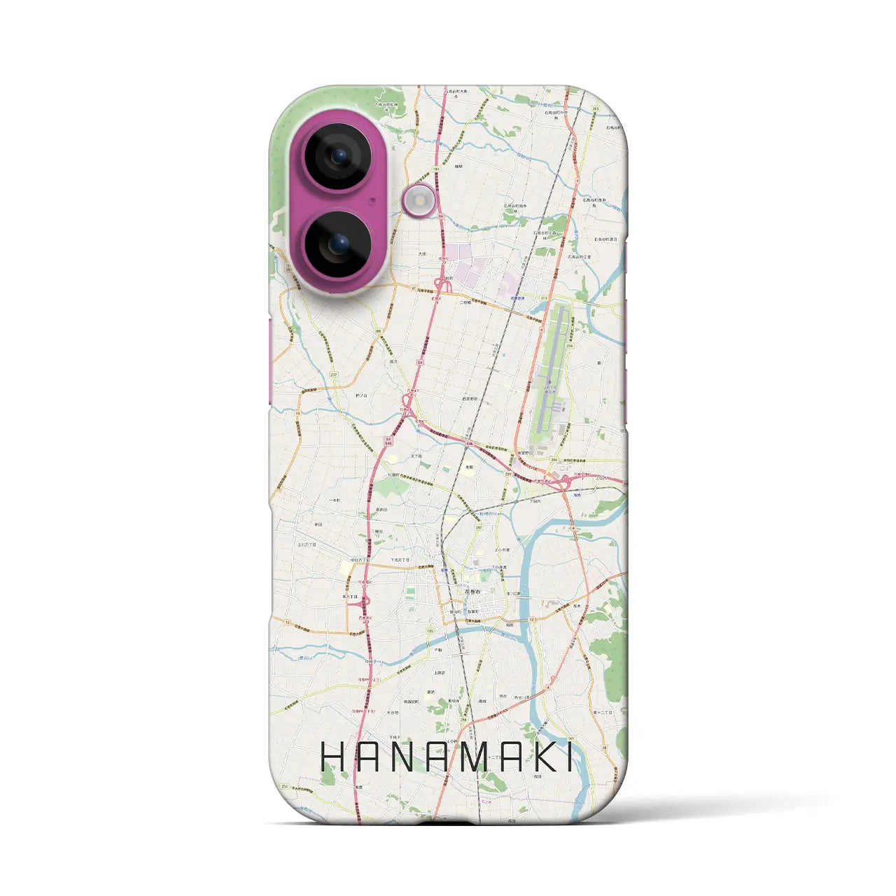 【花巻(岩手県)】地図柄iPhoneケース(バックカバータイプ)