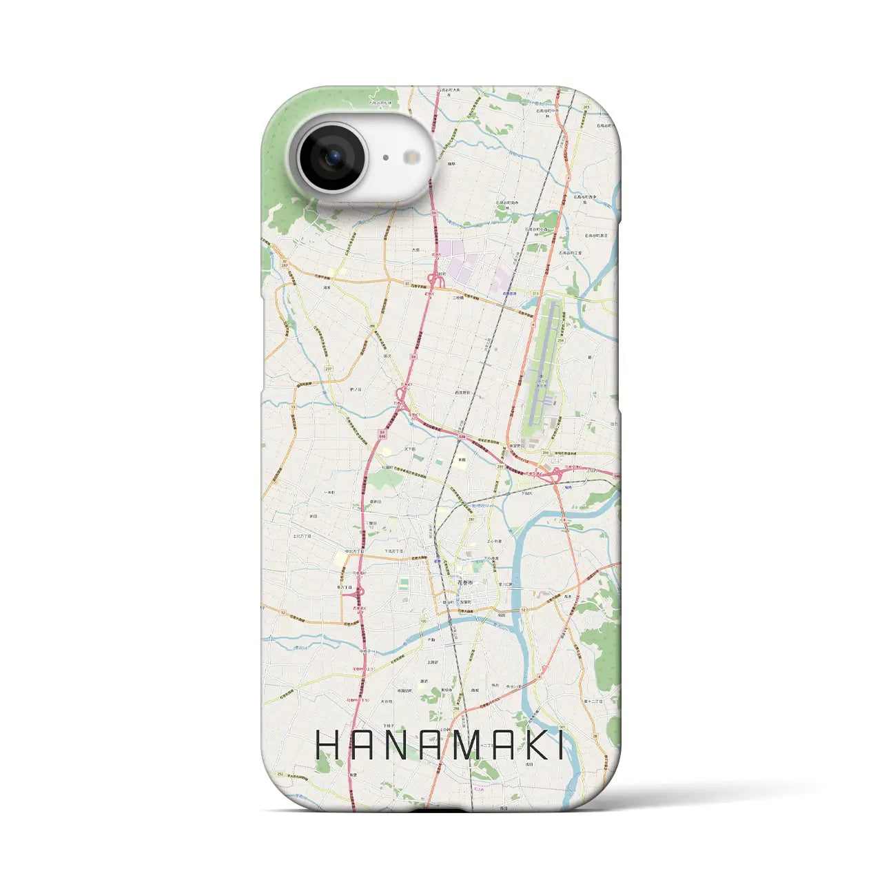 【花巻(岩手県)】地図柄iPhoneケース(バックカバータイプ)