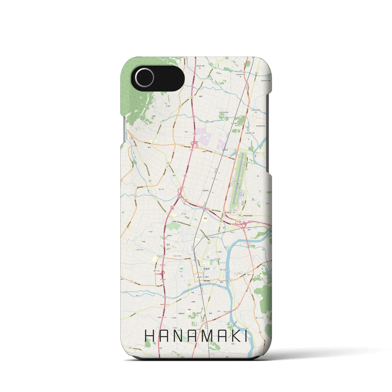 【花巻(岩手県)】地図柄iPhoneケース(バックカバータイプ)