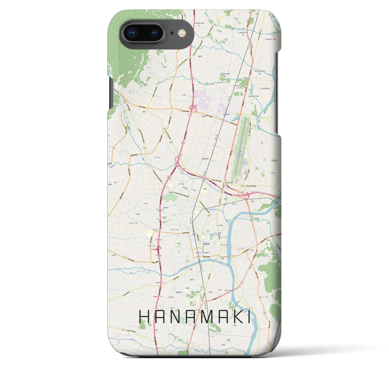 【花巻(岩手県)】地図柄iPhoneケース(バックカバータイプ)