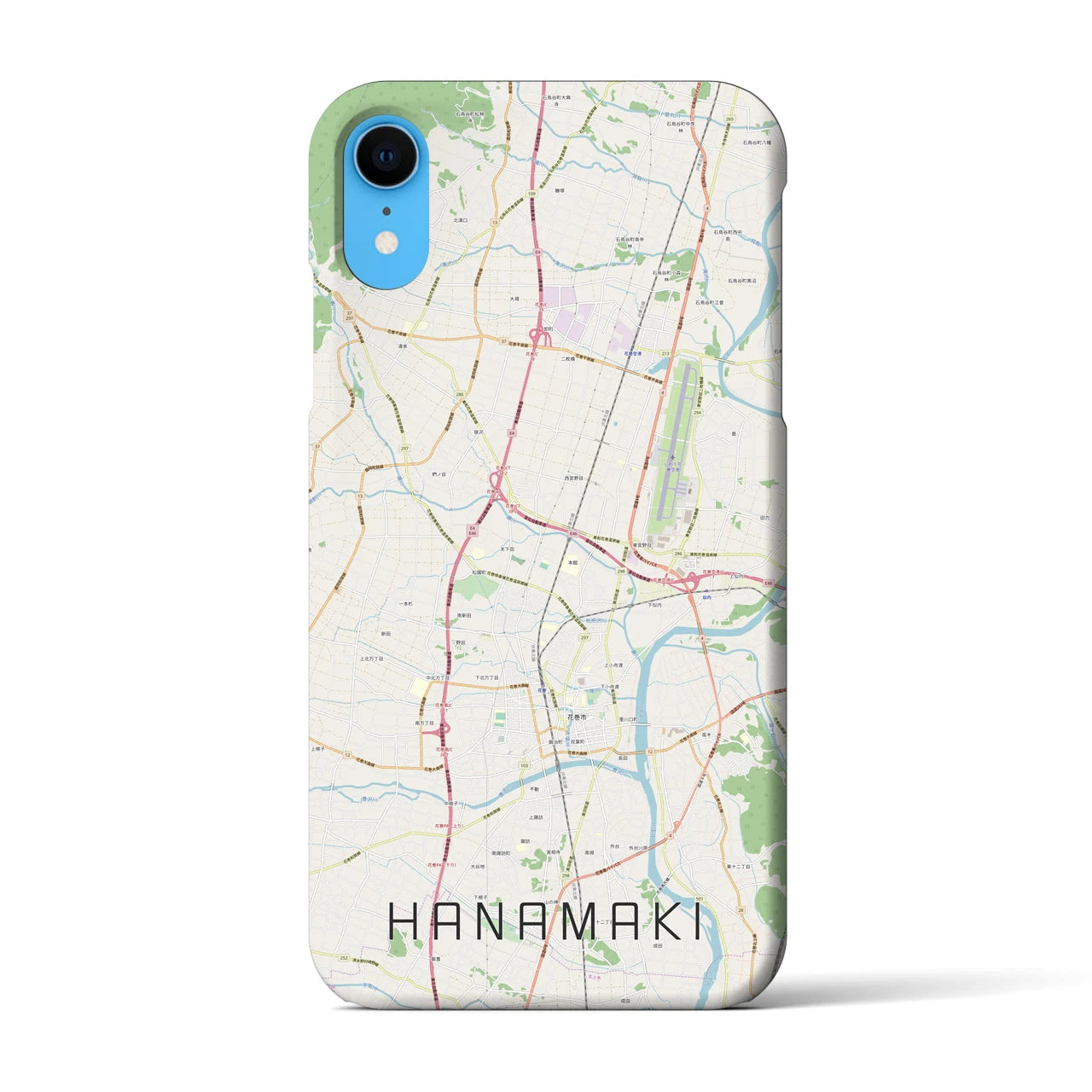 【花巻(岩手県)】地図柄iPhoneケース(バックカバータイプ)