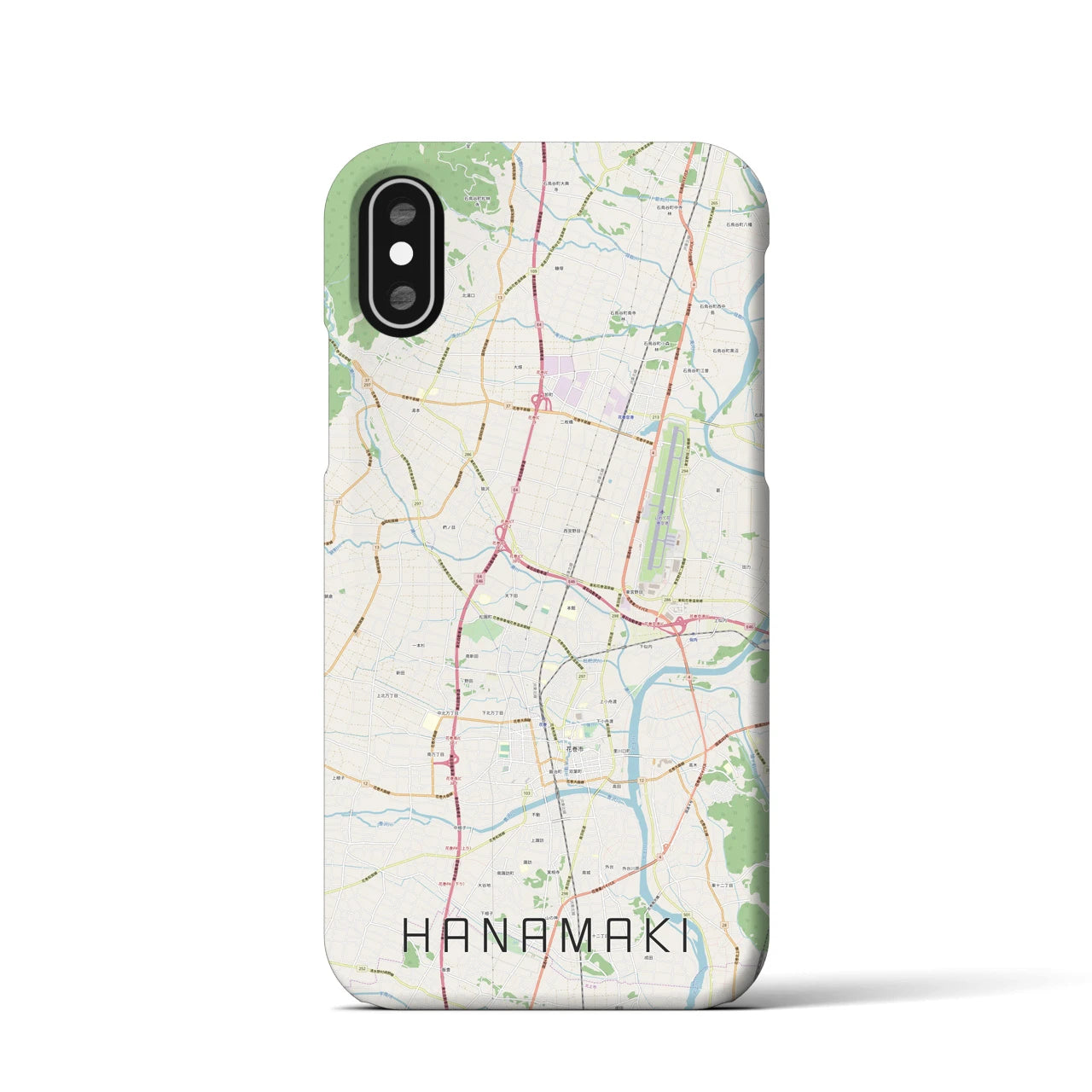 【花巻(岩手県)】地図柄iPhoneケース(バックカバータイプ)