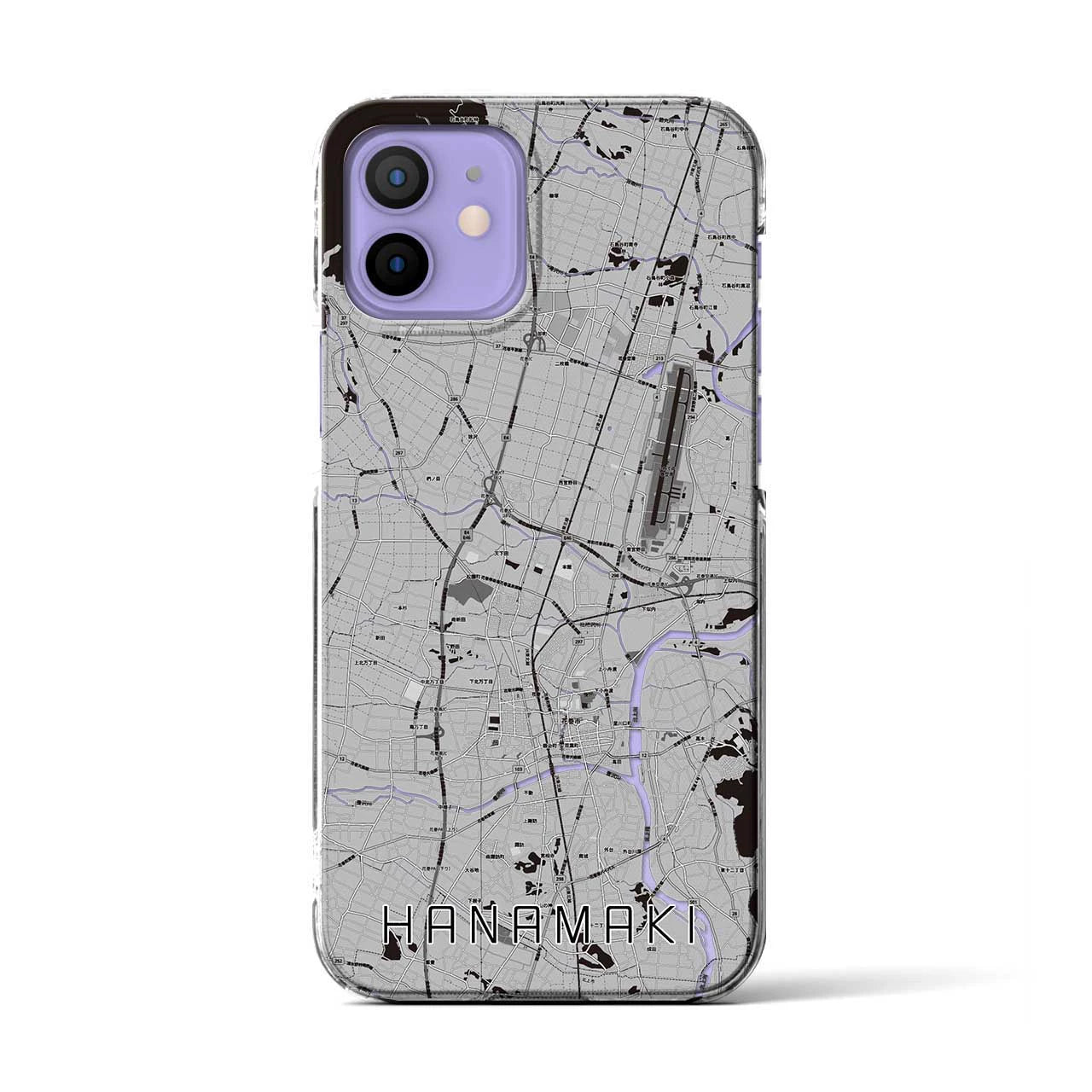 【花巻(岩手県)】地図柄iPhoneケース(クリアタイプ)