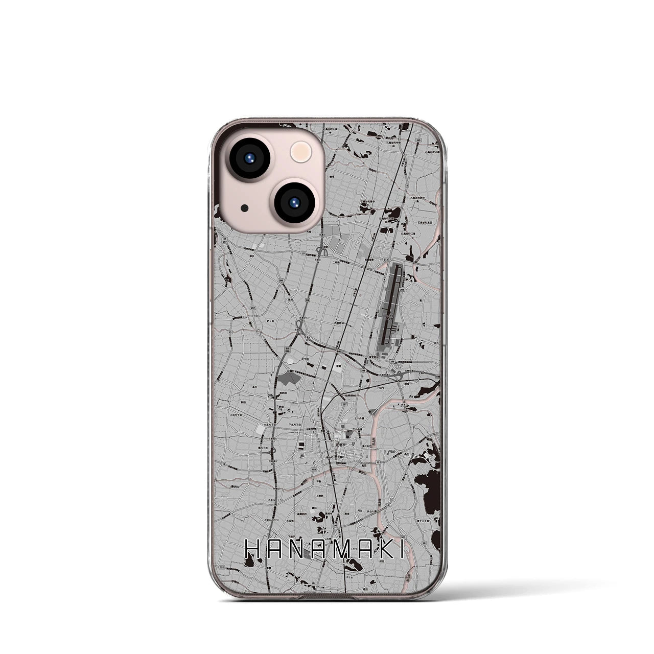 【花巻(岩手県)】地図柄iPhoneケース(クリアタイプ)