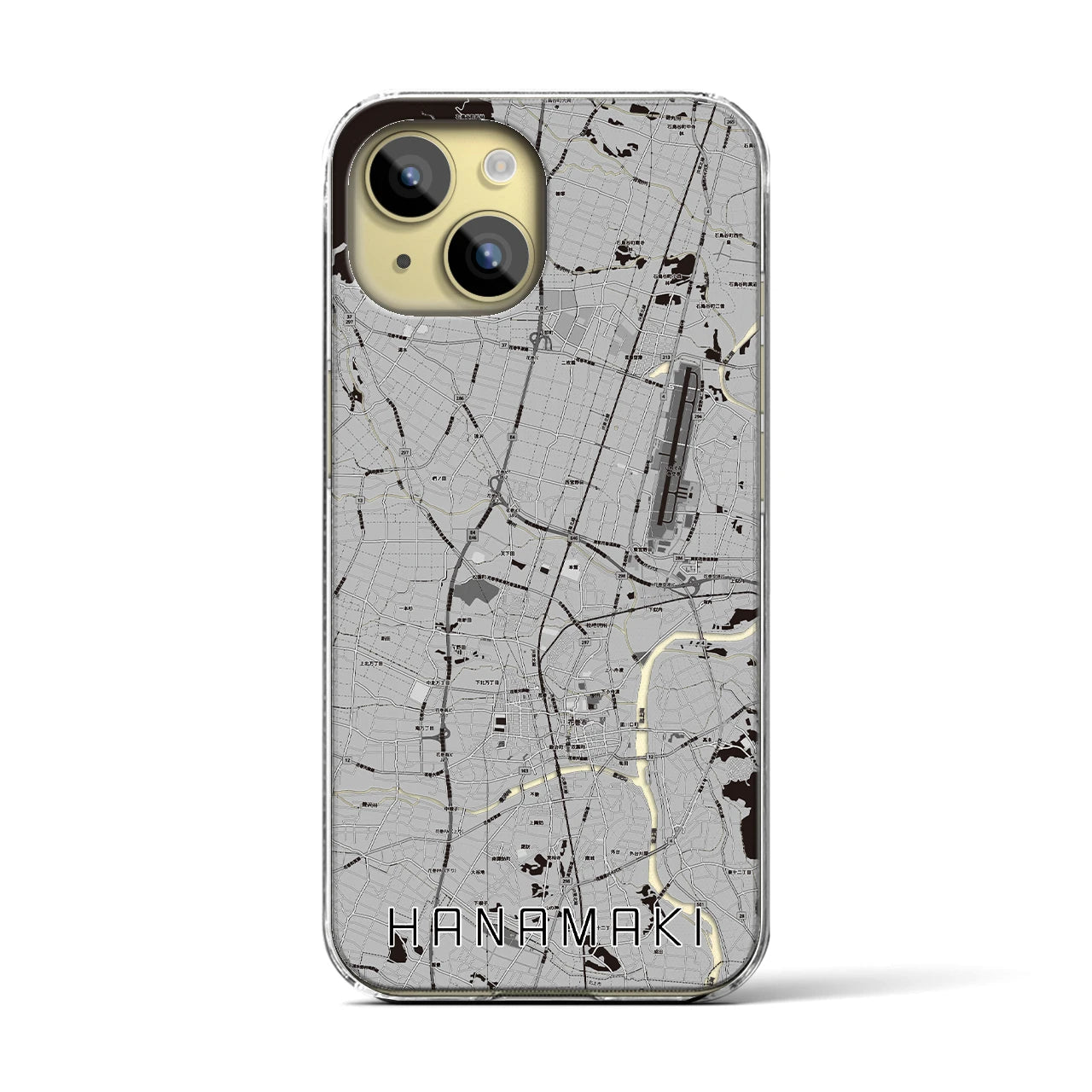 【花巻(岩手県)】地図柄iPhoneケース(クリアタイプ)