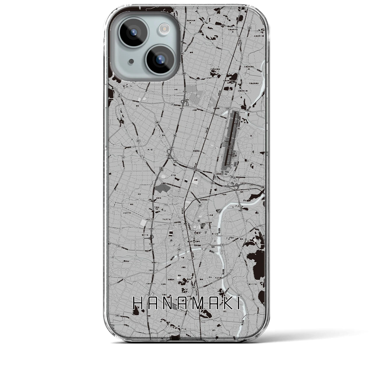 【花巻(岩手県)】地図柄iPhoneケース(クリアタイプ)