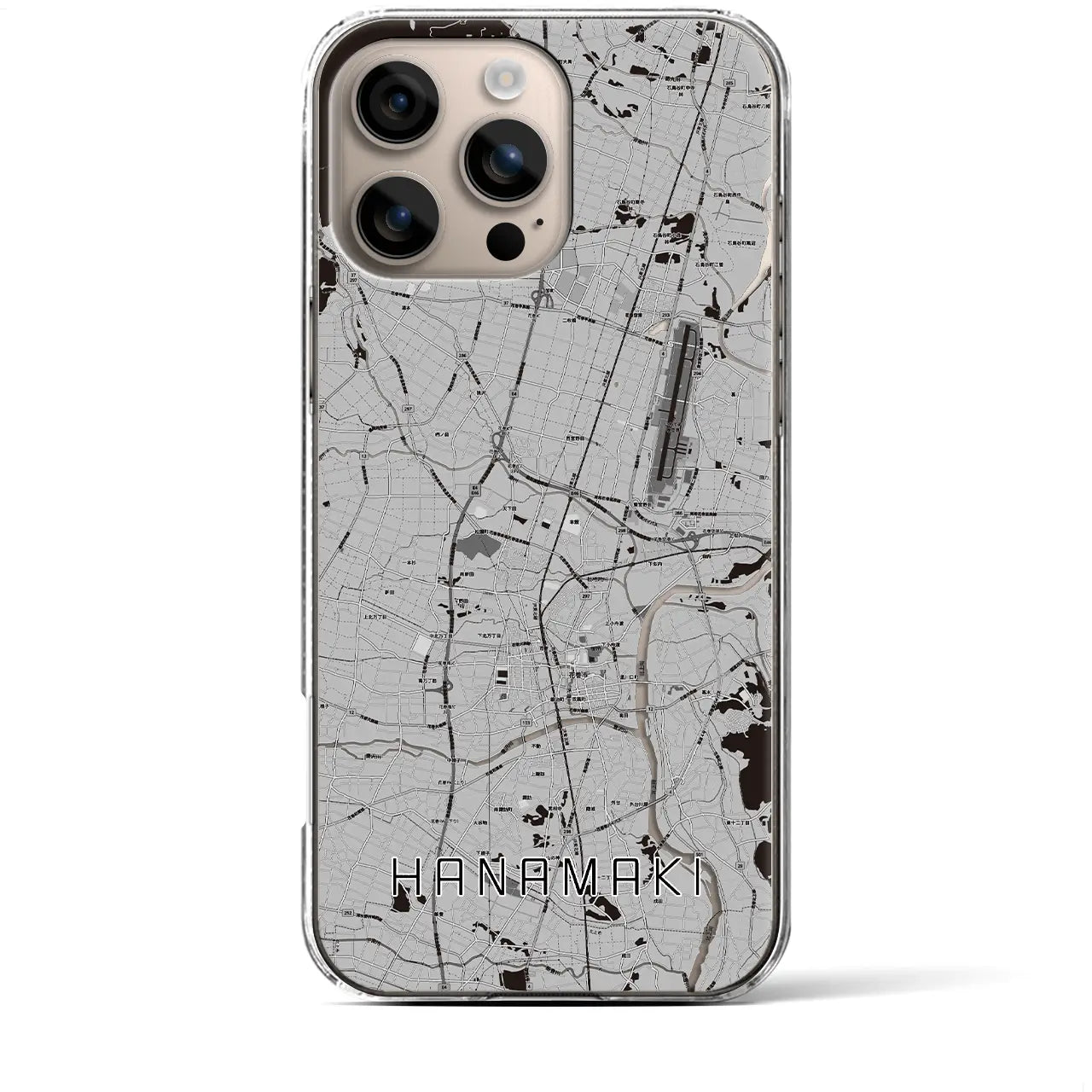 【花巻(岩手県)】地図柄iPhoneケース(クリアタイプ)