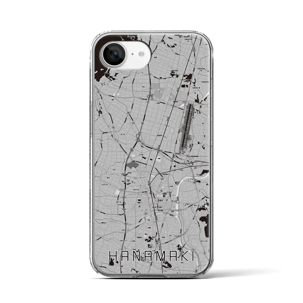 【花巻(岩手県)】地図柄iPhoneケース(クリアタイプ)