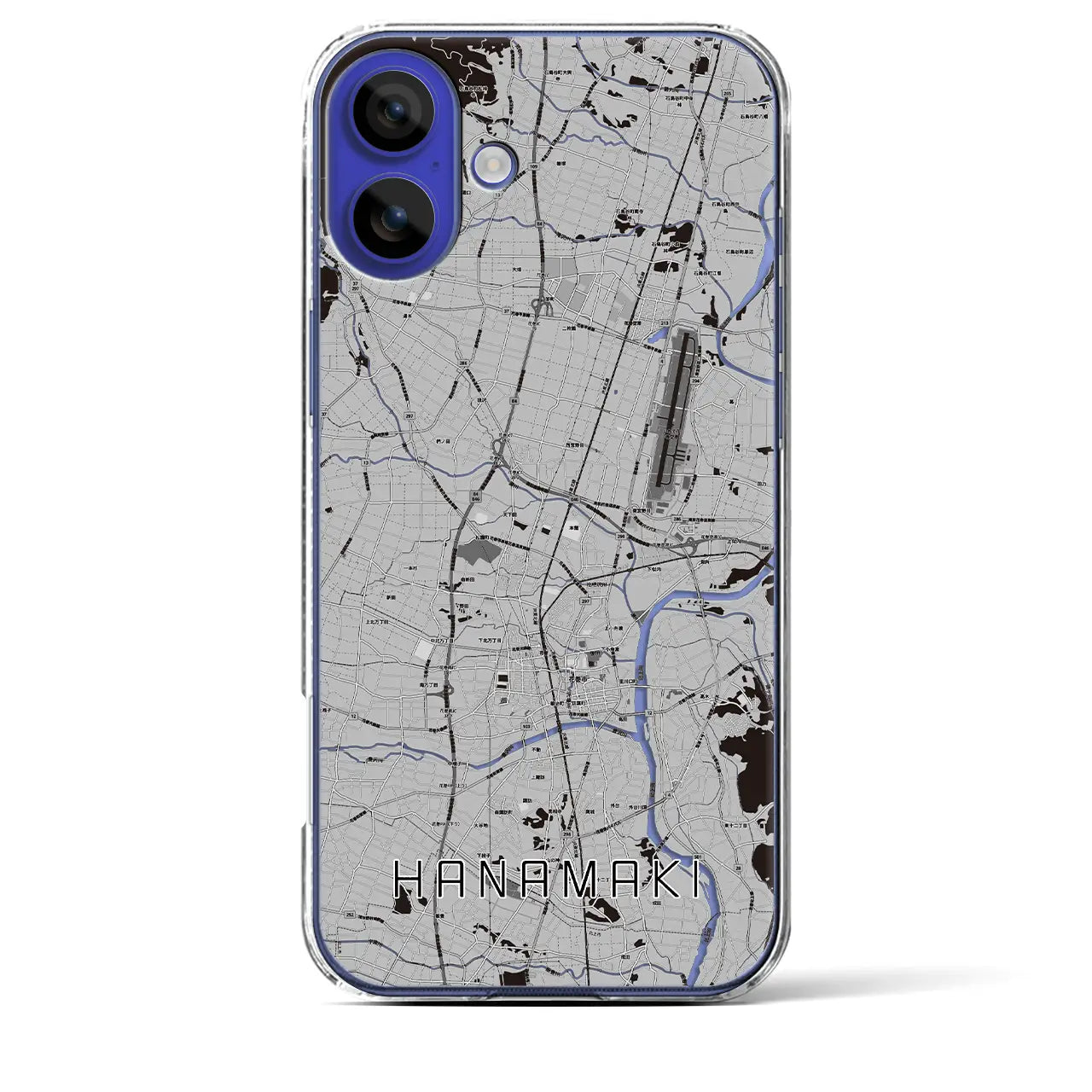 【花巻(岩手県)】地図柄iPhoneケース(クリアタイプ)