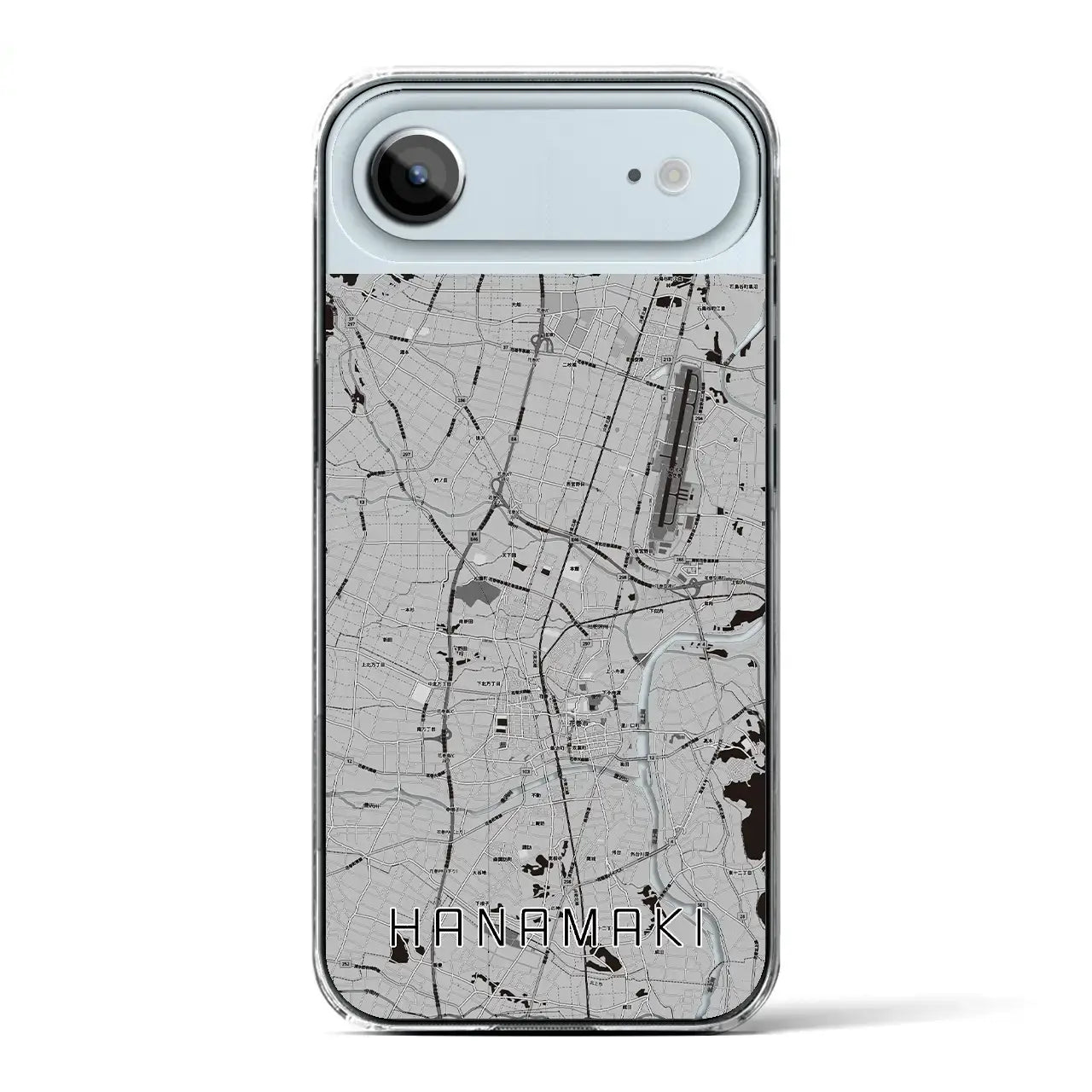 【花巻(岩手県)】地図柄iPhoneケース(クリアタイプ)
