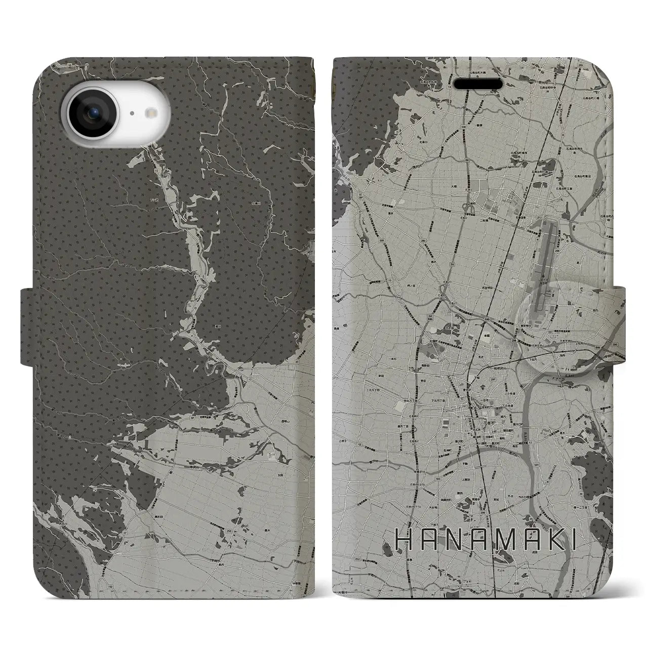 【花巻(岩手県)】地図柄iPhoneケース(手帳タイプ)