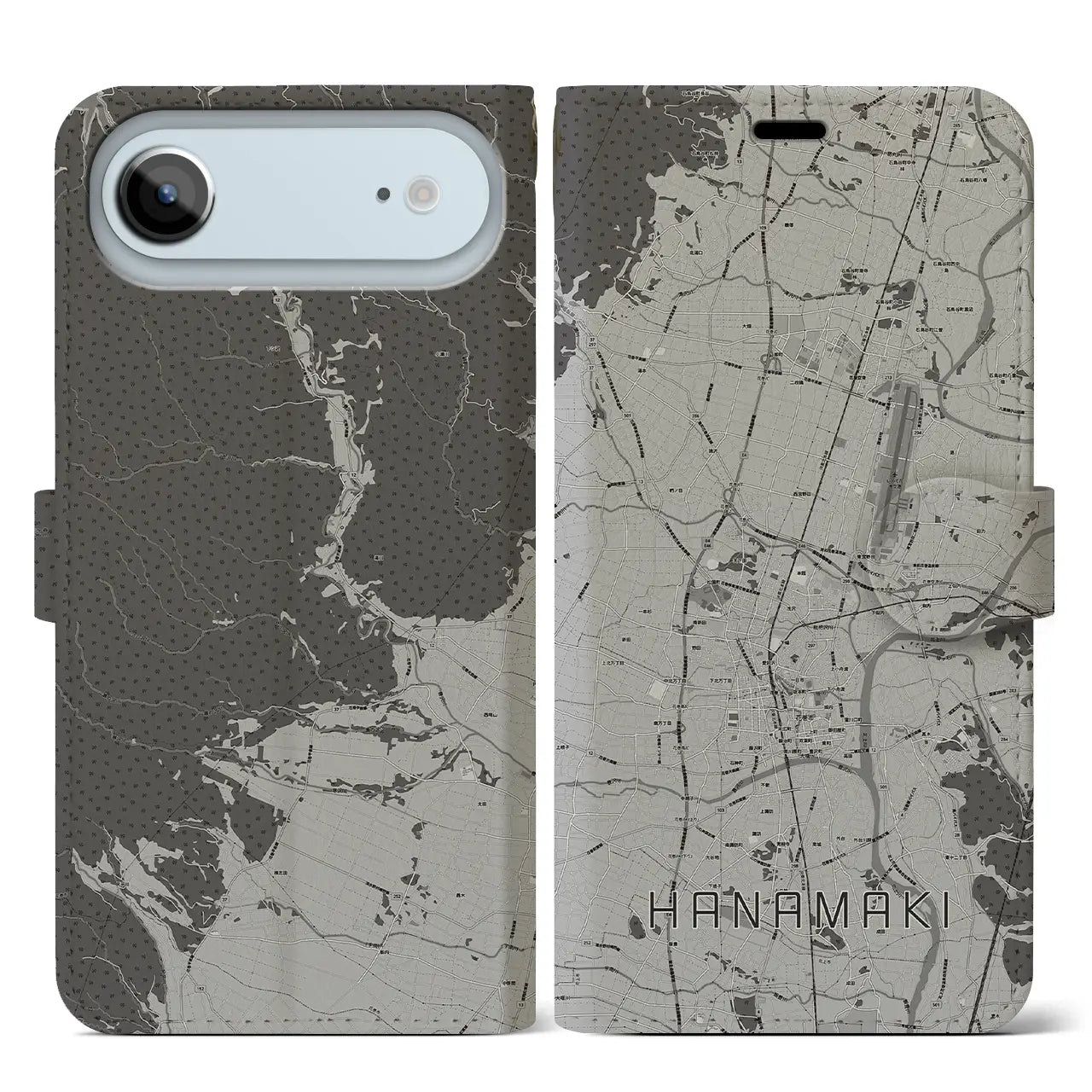 【花巻(岩手県)】地図柄iPhoneケース(手帳タイプ)