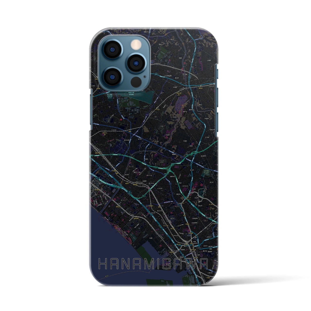 【花見川(千葉県)】地図柄iPhoneケース(バックカバータイプ)