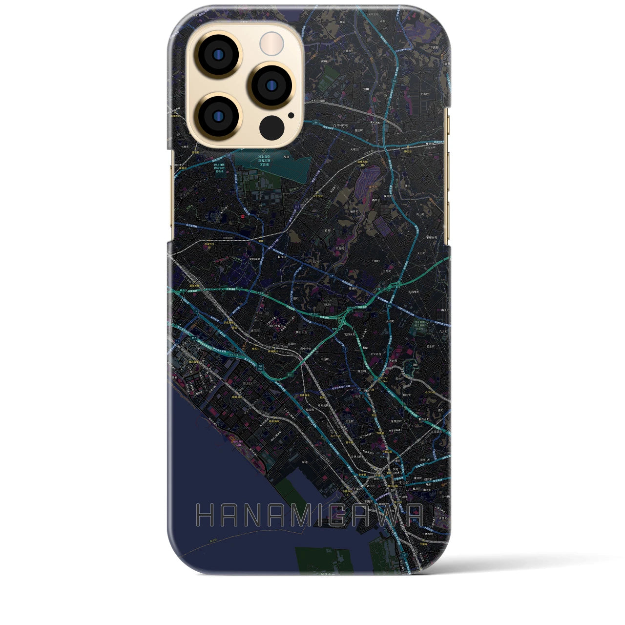 【花見川(千葉県)】地図柄iPhoneケース(バックカバータイプ)
