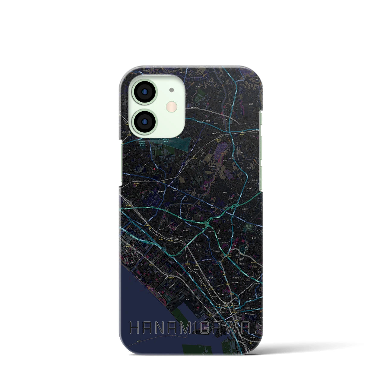 【花見川(千葉県)】地図柄iPhoneケース(バックカバータイプ)
