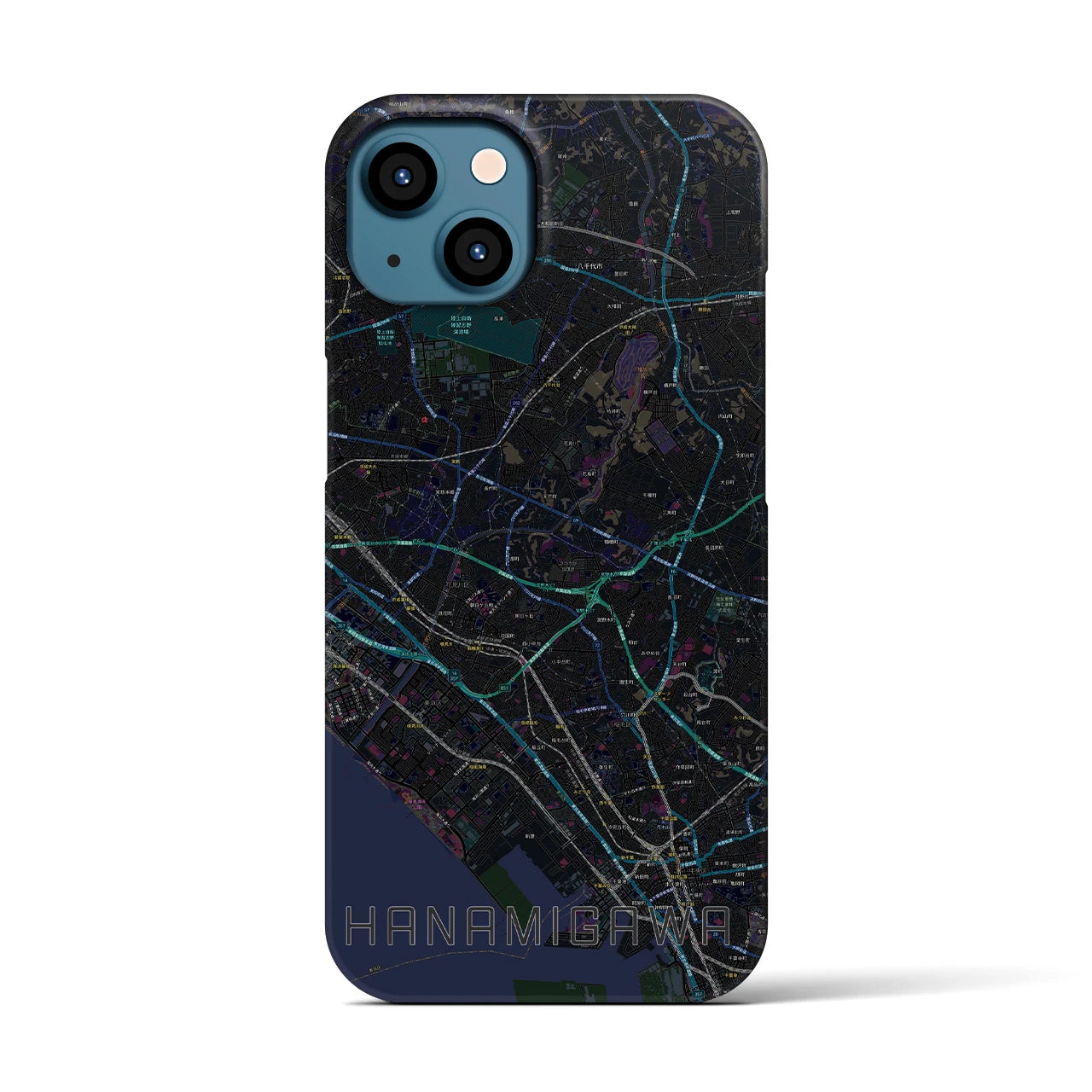 【花見川(千葉県)】地図柄iPhoneケース(バックカバータイプ)
