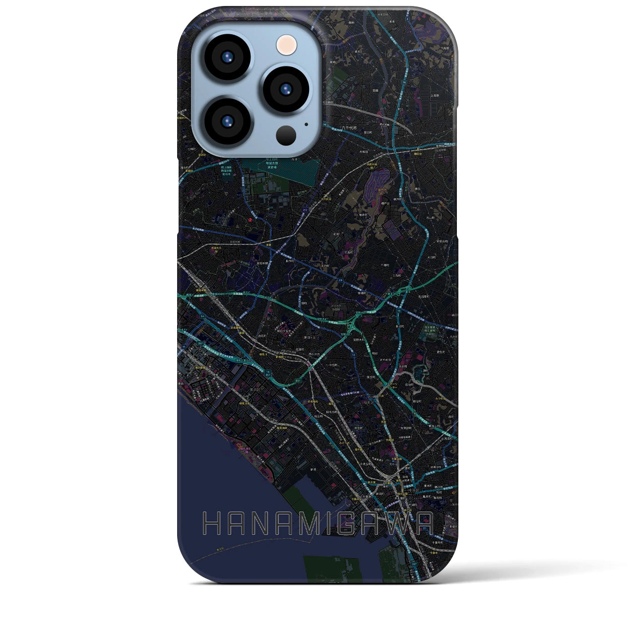 【花見川(千葉県)】地図柄iPhoneケース(バックカバータイプ)