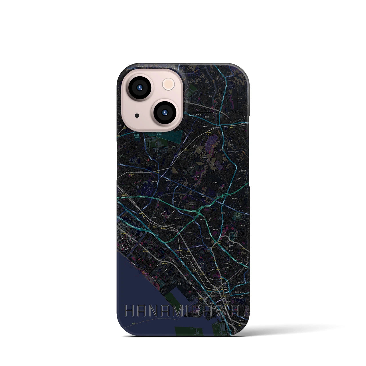 【花見川(千葉県)】地図柄iPhoneケース(バックカバータイプ)