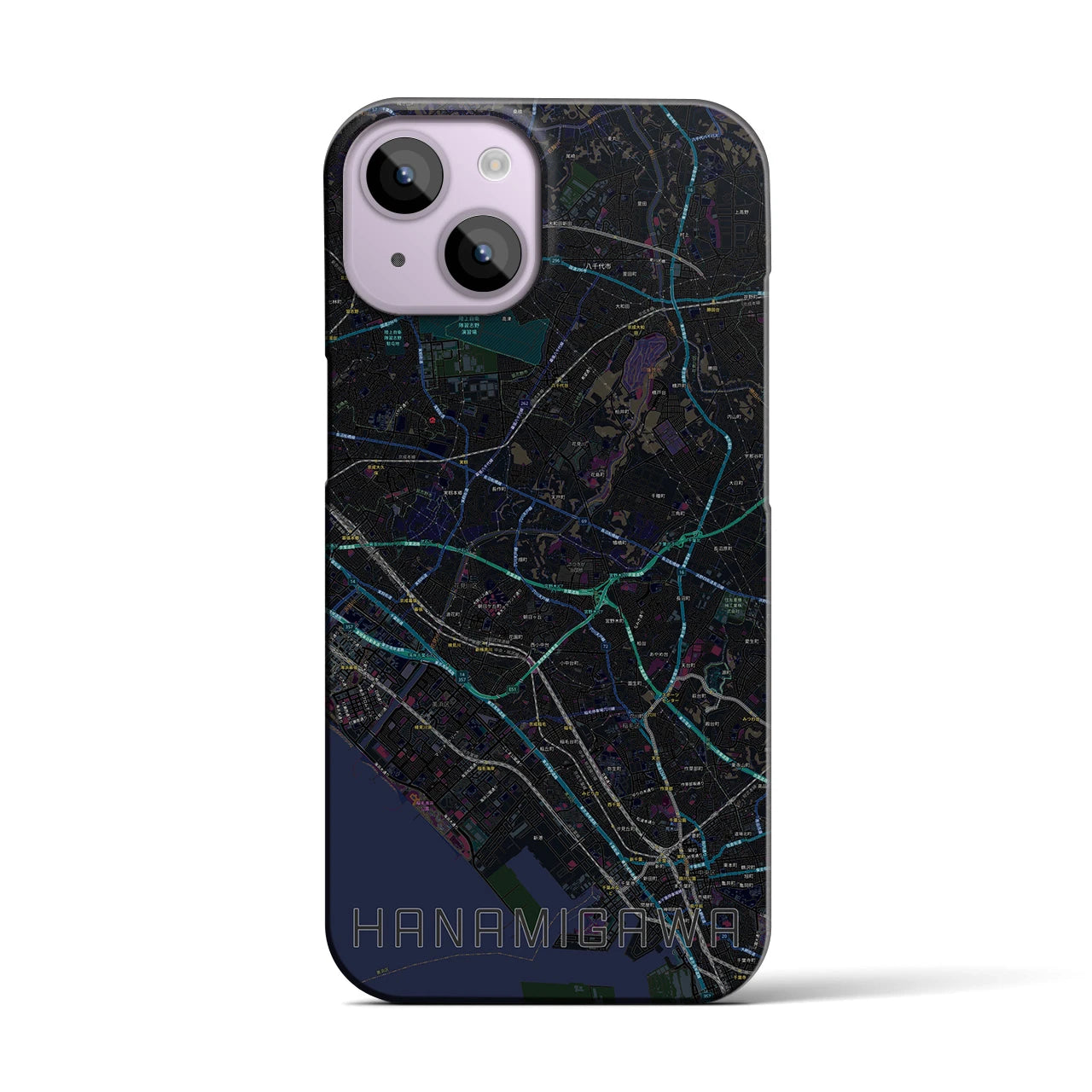 【花見川(千葉県)】地図柄iPhoneケース(バックカバータイプ)