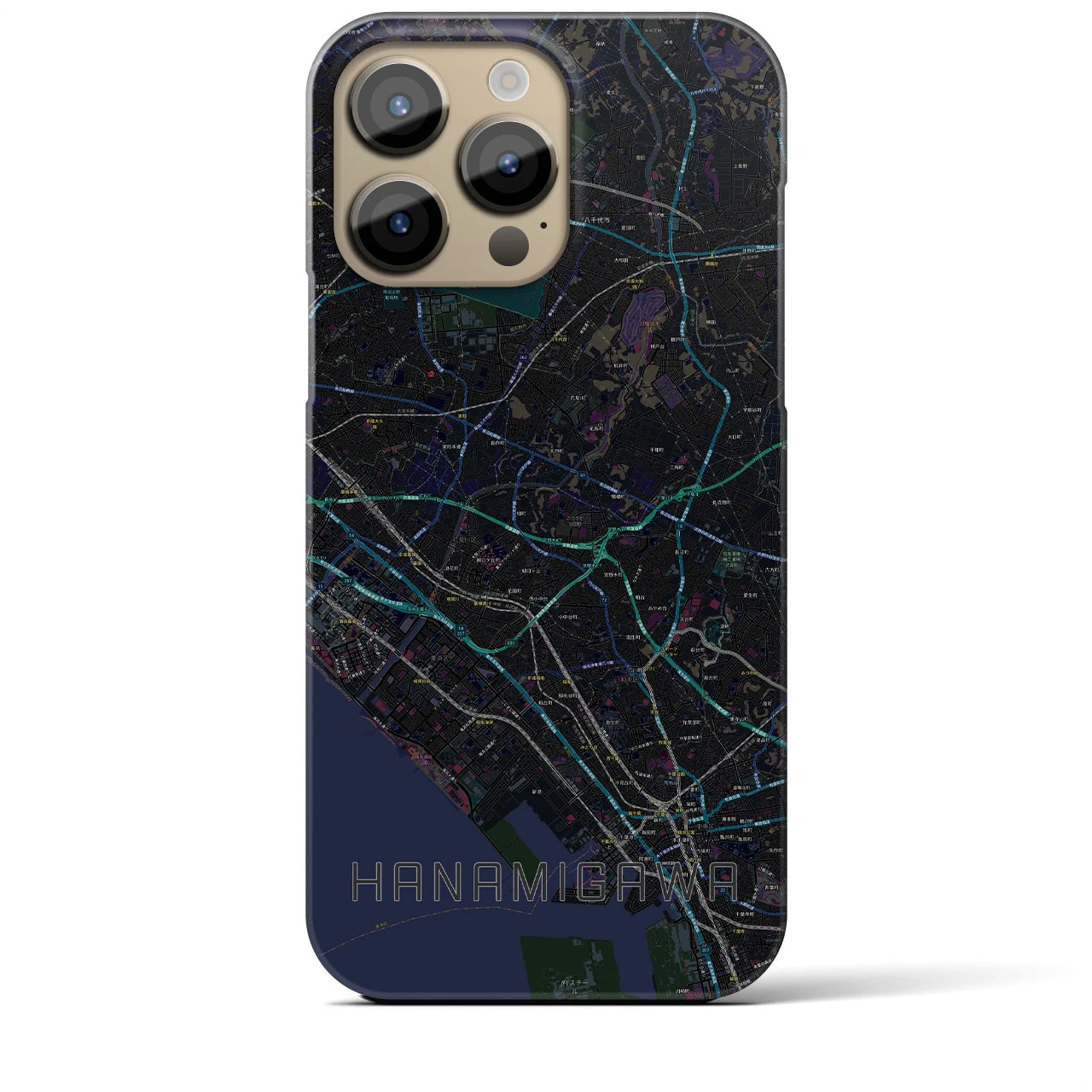 【花見川(千葉県)】地図柄iPhoneケース(バックカバータイプ)